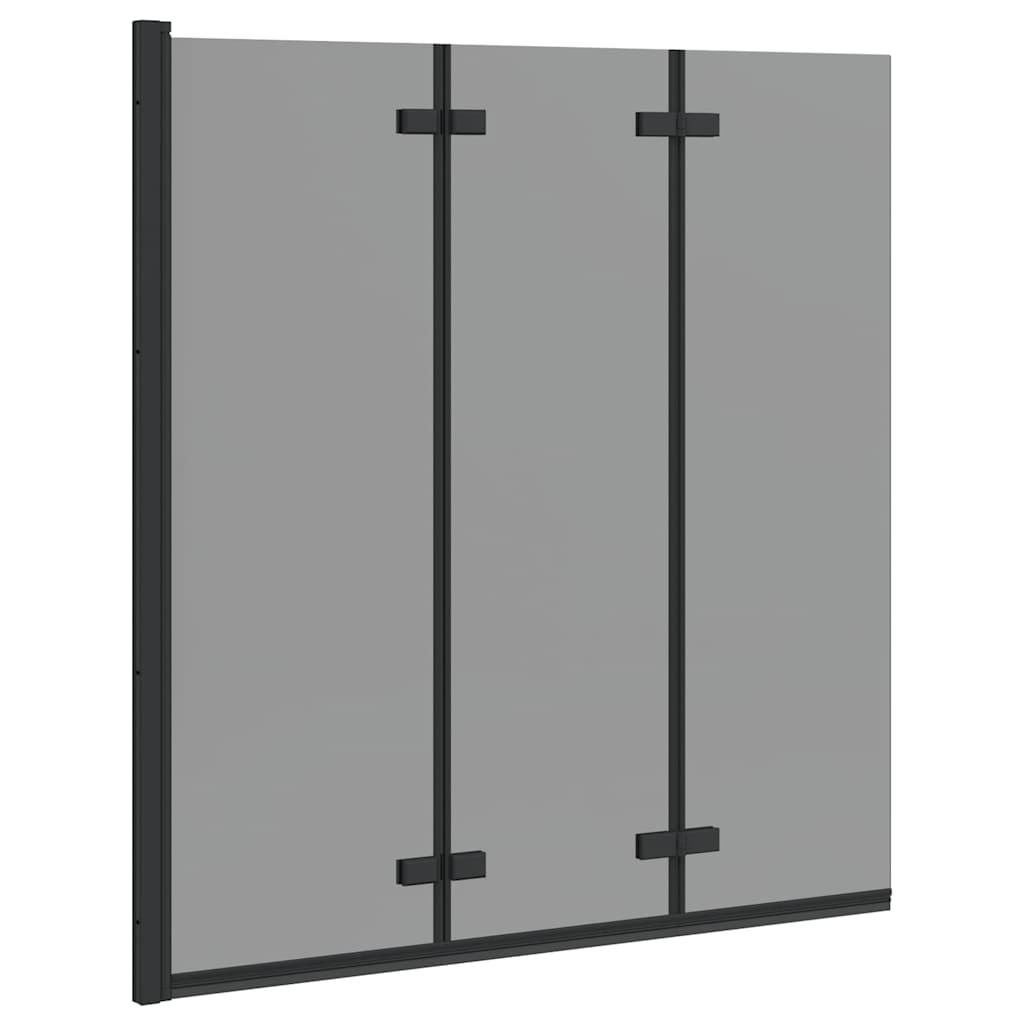Shower Enclosure Black 130 x 138 cm ESG Glass and Aluminium