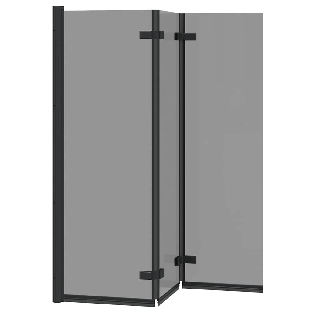Shower Enclosure Black 130 x 138 cm ESG Glass and Aluminium