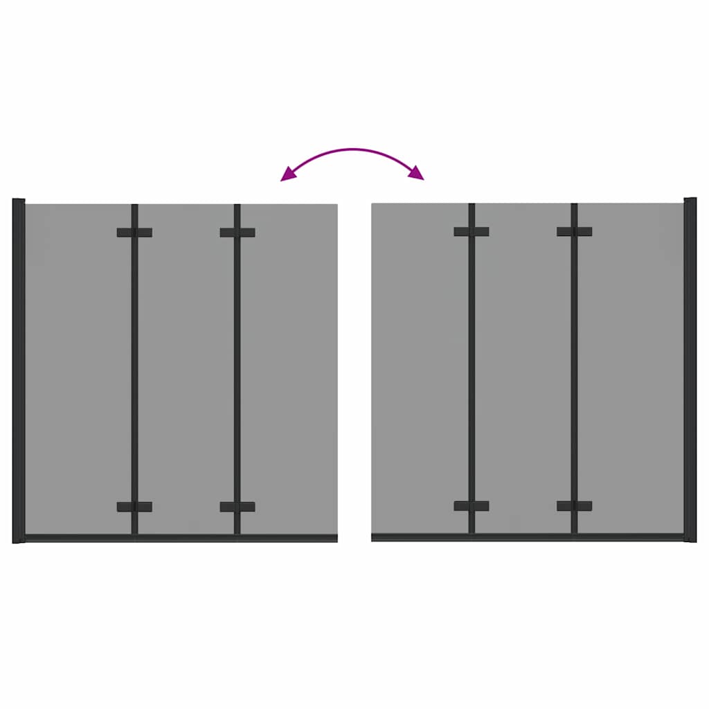 Shower Enclosure Black 130 x 138 cm ESG Glass and Aluminium