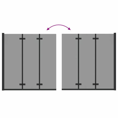 Shower Enclosure Black 130 x 138 cm ESG Glass and Aluminium