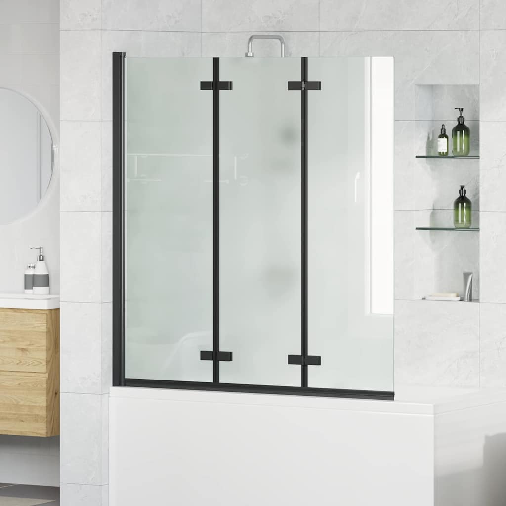 Shower Enclosure Black 130 x 138 cm ESG Glass and Aluminium