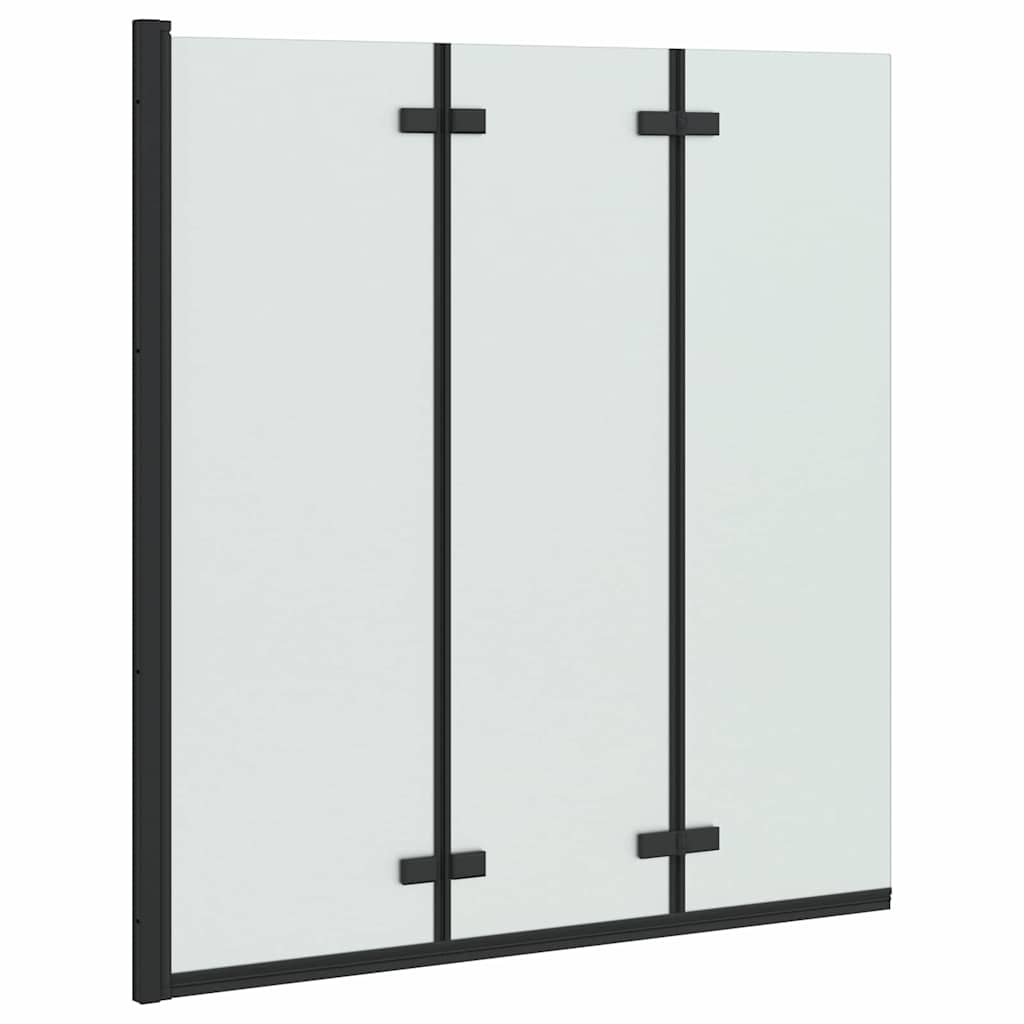 Shower Enclosure Black 130 x 138 cm ESG Glass and Aluminium