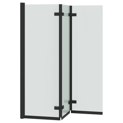 Shower Enclosure Black 130 x 138 cm ESG Glass and Aluminium