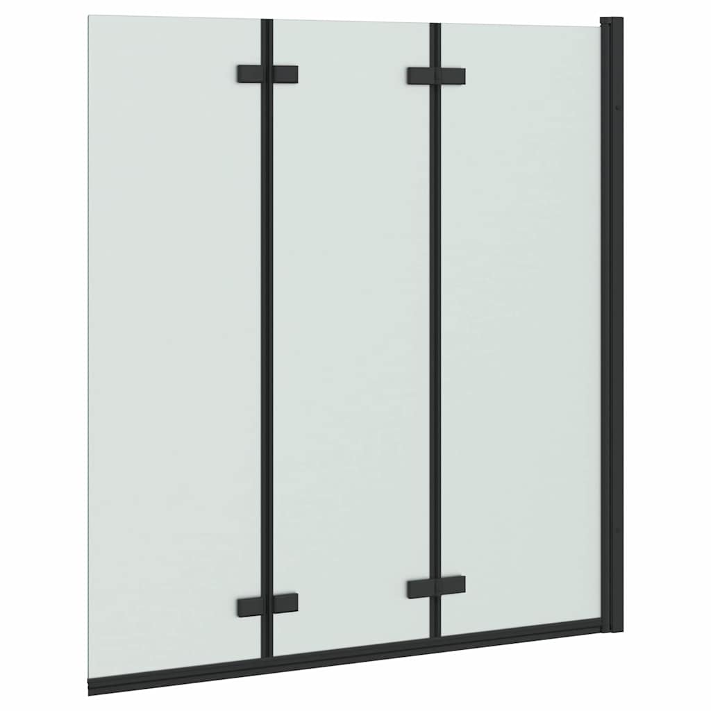 Shower Enclosure Black 130 x 138 cm ESG Glass and Aluminium