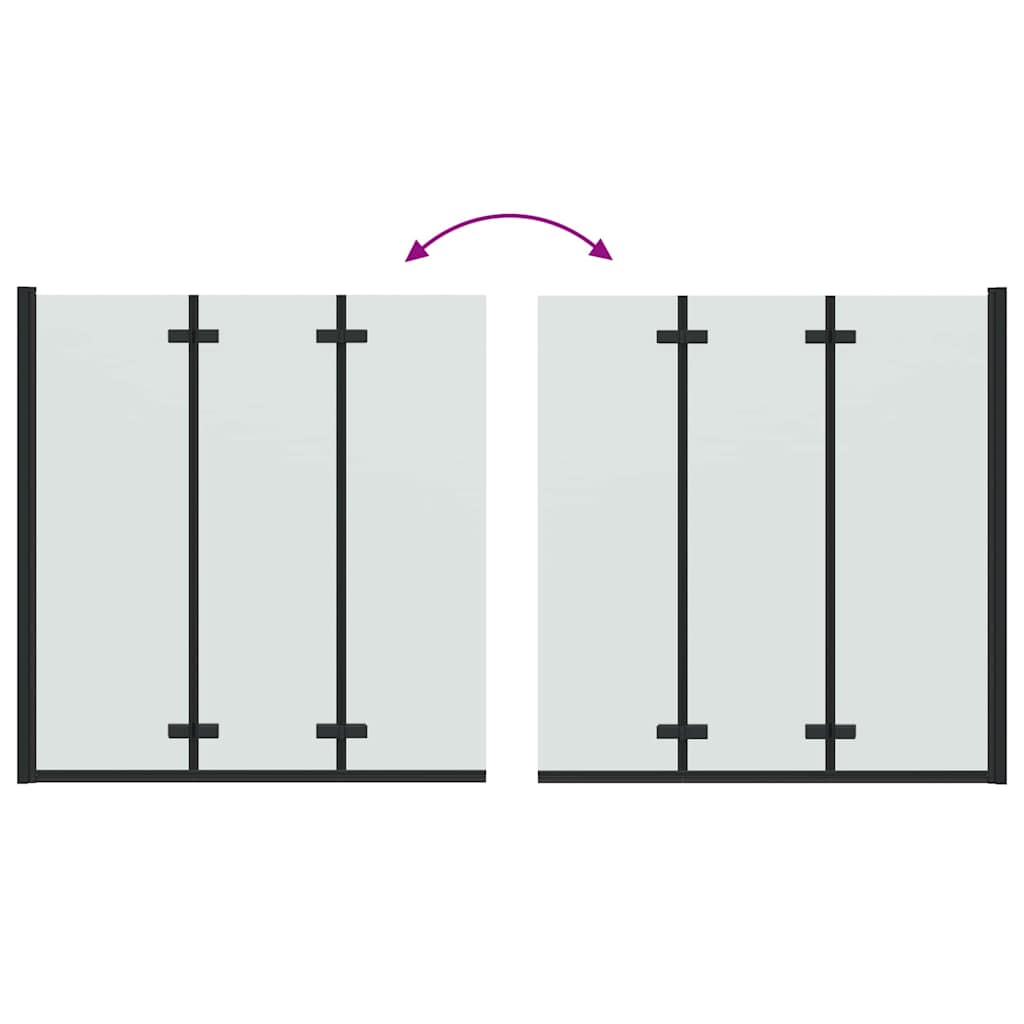 Shower Enclosure Black 130 x 138 cm ESG Glass and Aluminium
