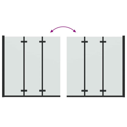 Shower Enclosure Black 130 x 138 cm ESG Glass and Aluminium