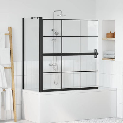 Bath Shower Screen Black and Transparent 116 x 68 x 128 cm