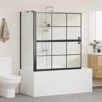Bath Shower Screen Black and Transparent 116 x 68 x 128 cm