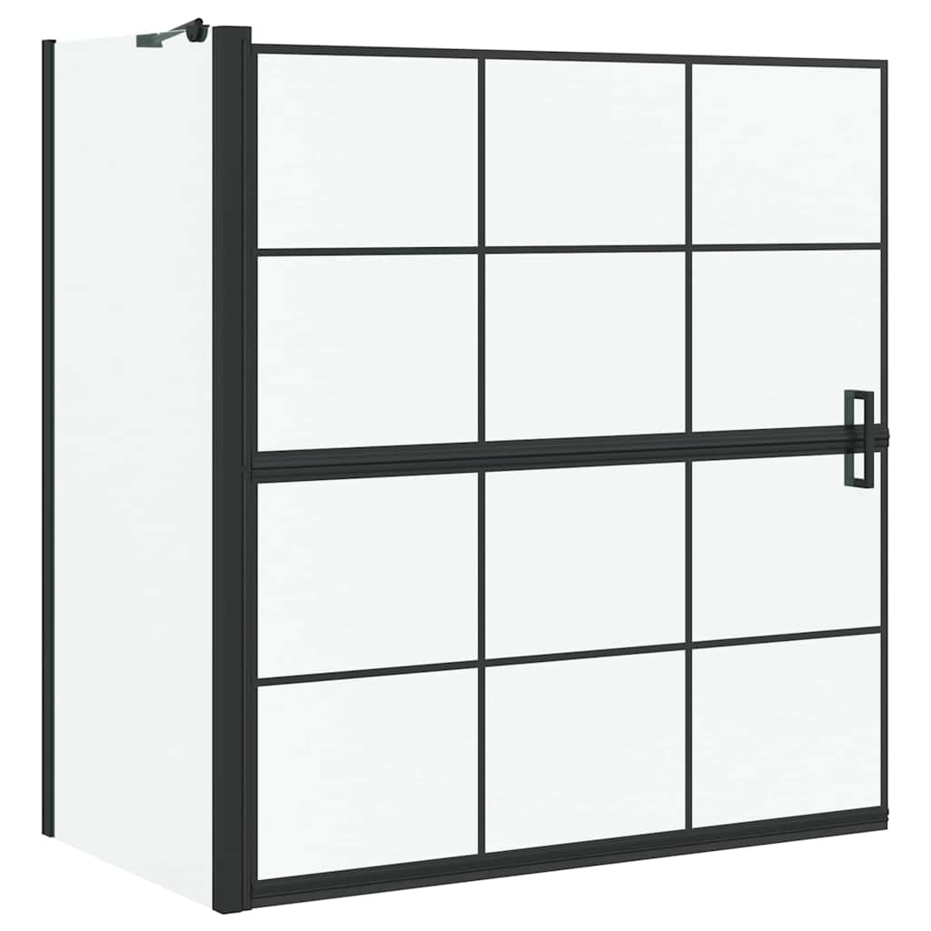 Bath Shower Screen Black and Transparent 116 x 68 x 128 cm