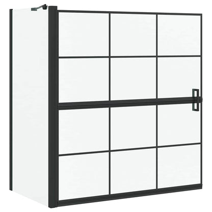Bath Shower Screen Black and Transparent 116 x 68 x 128 cm