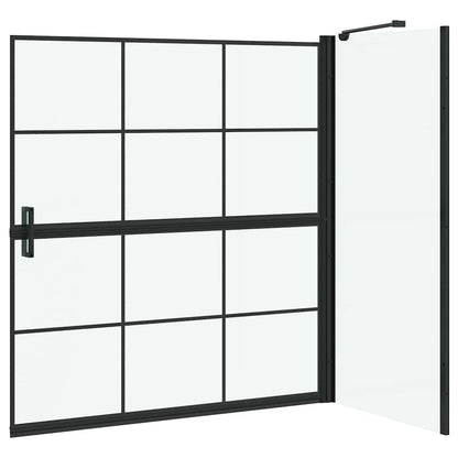 Bath Shower Screen Black and Transparent 116 x 68 x 128 cm