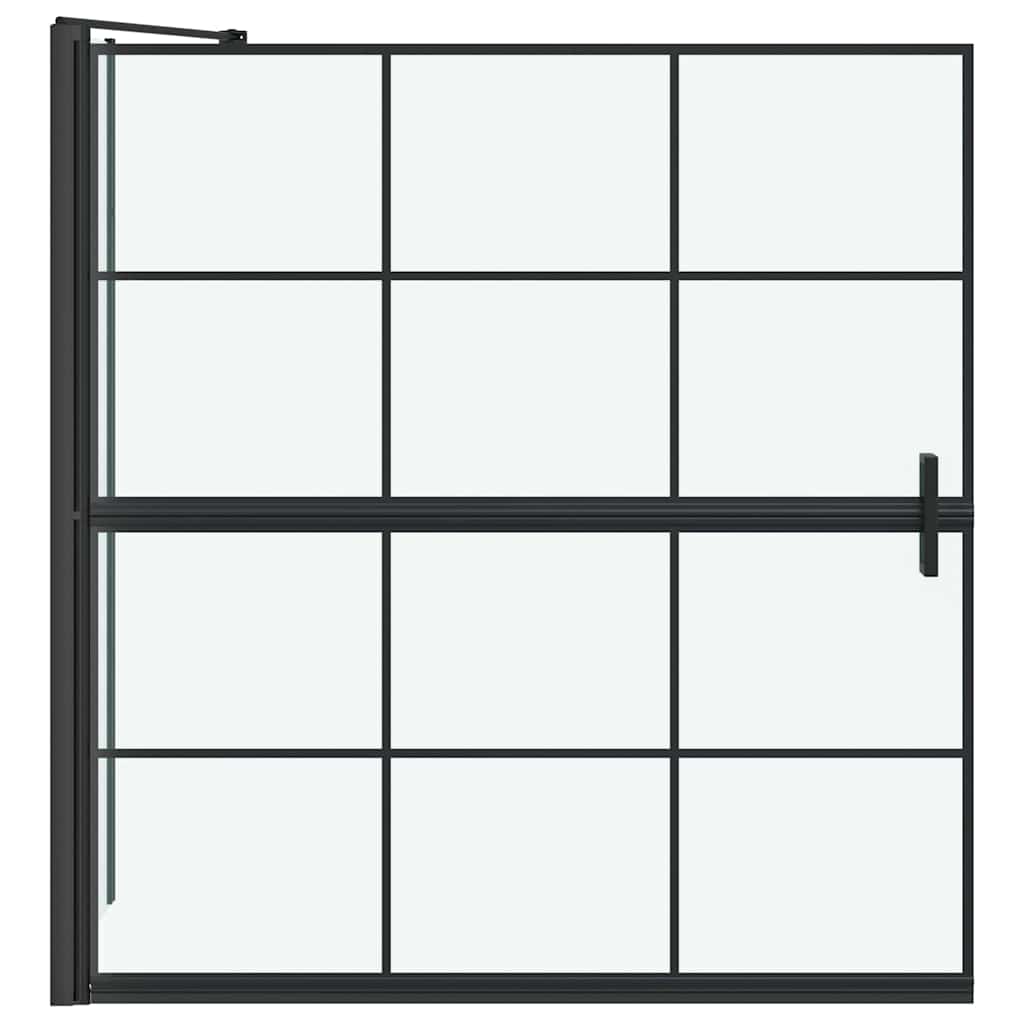 Bath Shower Screen Black and Transparent 116 x 68 x 128 cm