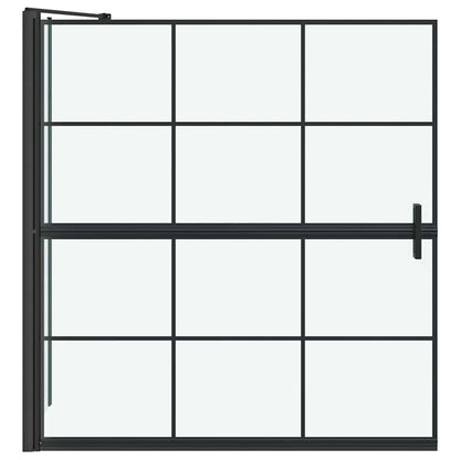 Bath Shower Screen Black and Transparent 116 x 68 x 128 cm