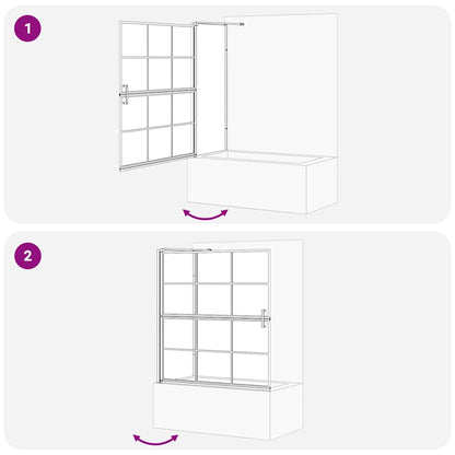 Bath Shower Screen Black and Transparent 116 x 68 x 128 cm