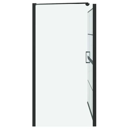 Bath Shower Screen Black and Transparent 116 x 68 x 128 cm