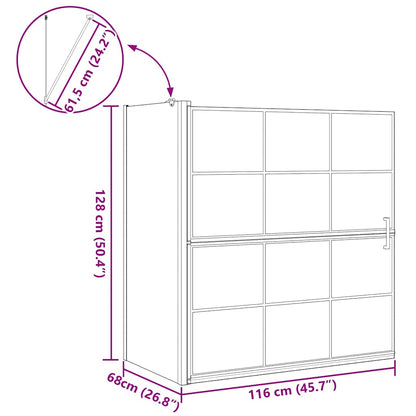 Bath Shower Screen Black and Transparent 116 x 68 x 128 cm
