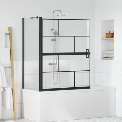 Bath Shower Screen Black and Transparent 100 x 68 x 128 cm