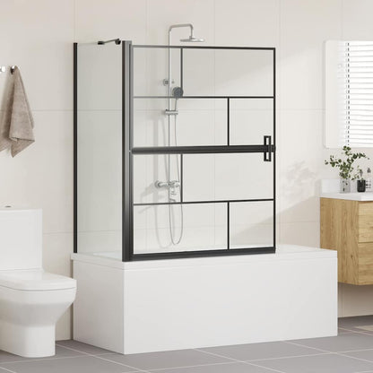 Bath Shower Screen Black and Transparent 100 x 68 x 128 cm