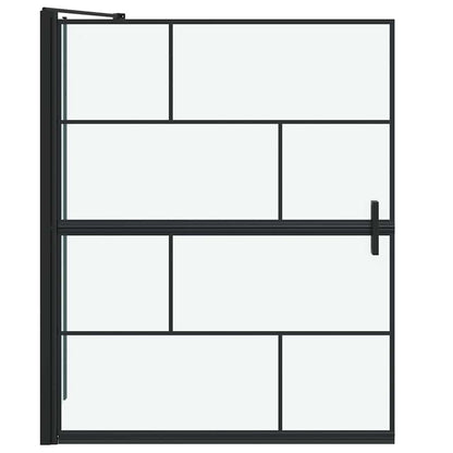 Bath Shower Screen Black and Transparent 100 x 68 x 128 cm