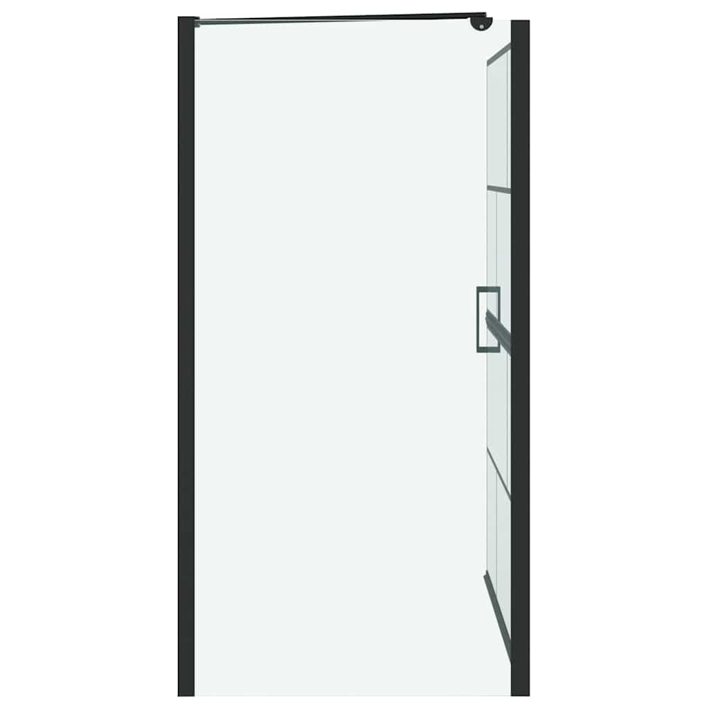 Bath Shower Screen Black and Transparent 100 x 68 x 128 cm
