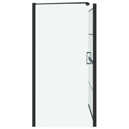 Bath Shower Screen Black and Transparent 100 x 68 x 128 cm