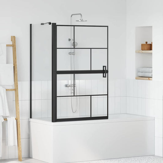 Bath Shower Screen Black and Transparent 80 x 68 x 128 cm