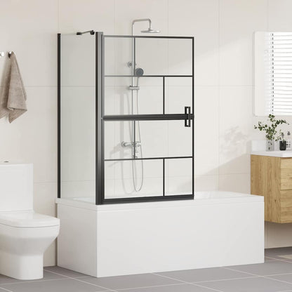 Bath Shower Screen Black and Transparent 80 x 68 x 128 cm