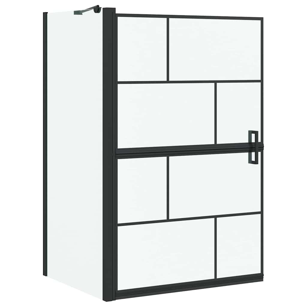 Bath Shower Screen Black and Transparent 80 x 68 x 128 cm