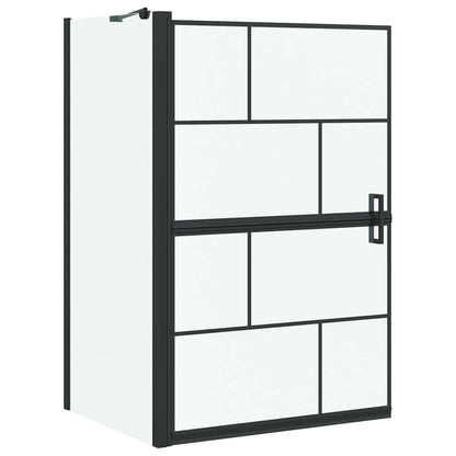 Bath Shower Screen Black and Transparent 80 x 68 x 128 cm