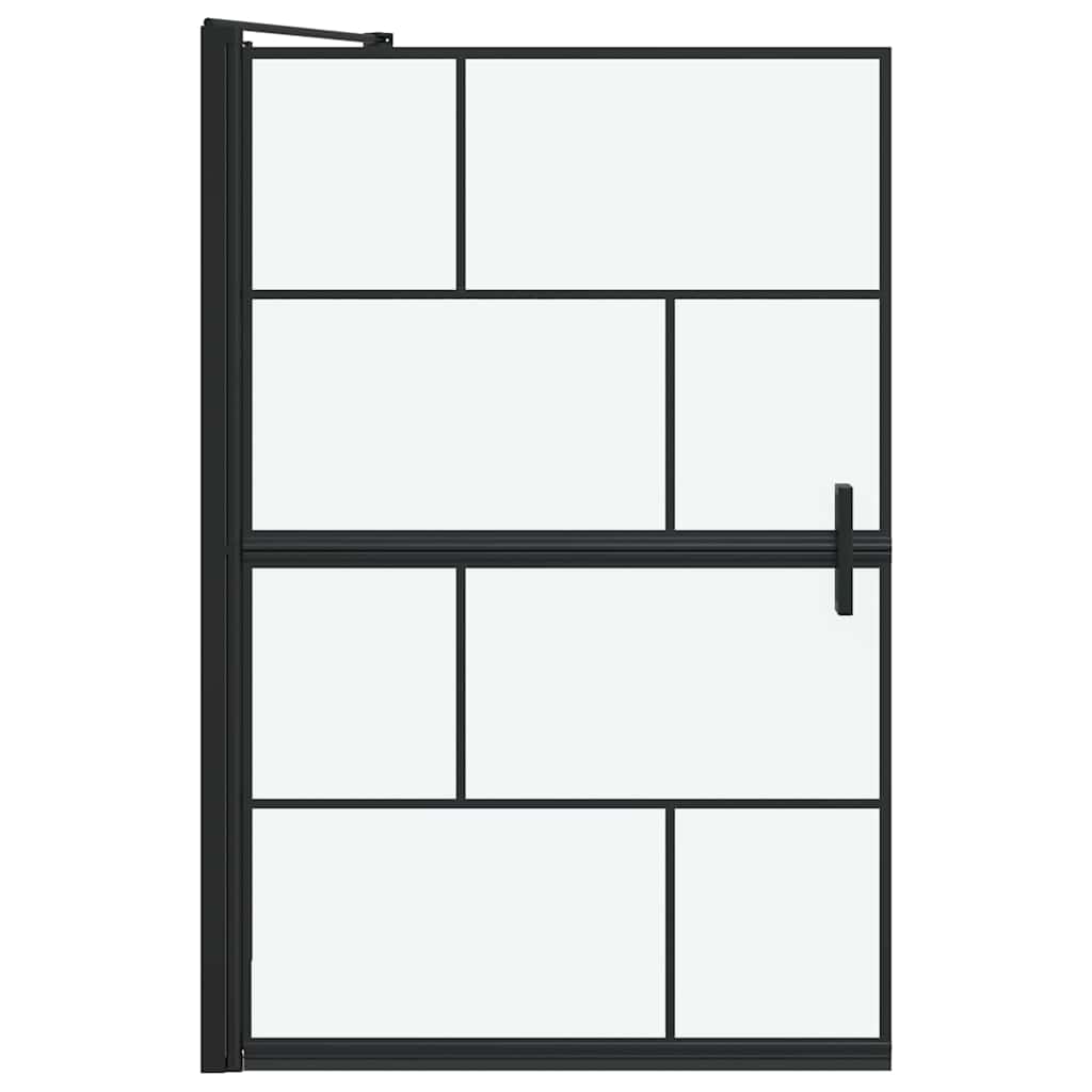 Bath Shower Screen Black and Transparent 80 x 68 x 128 cm