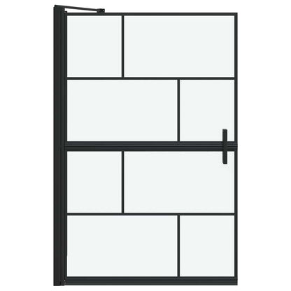 Bath Shower Screen Black and Transparent 80 x 68 x 128 cm