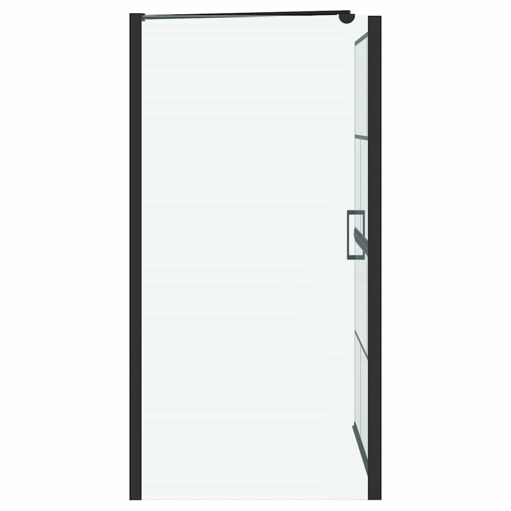 Bath Shower Screen Black and Transparent 80 x 68 x 128 cm
