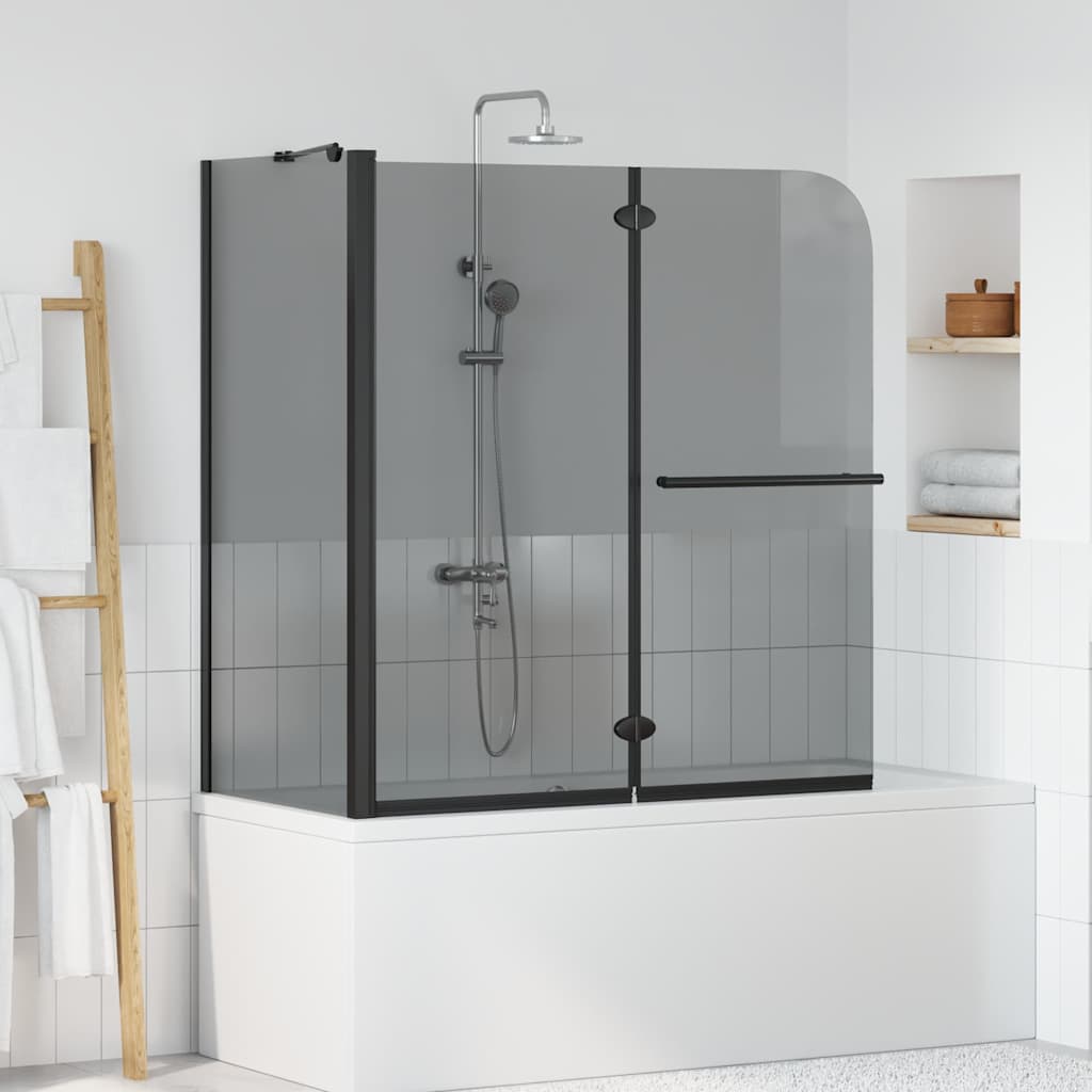 Bi-Folding Shower Enclosure Dark Transparent 120 x 67 x 129 cm