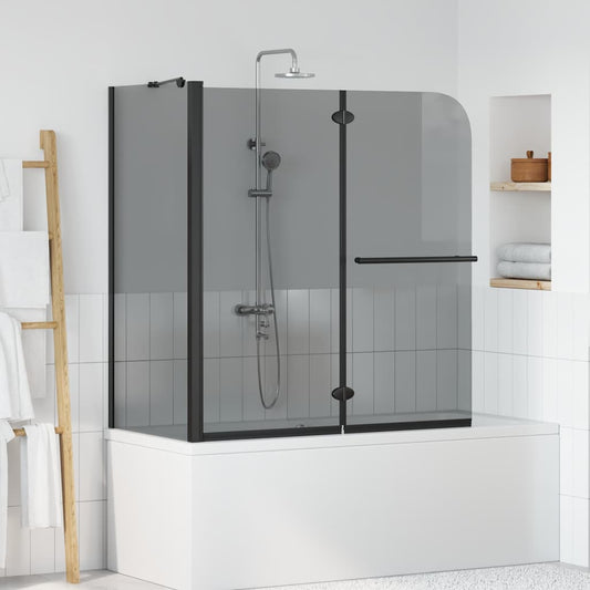 Bi-Folding Shower Enclosure Dark Transparent 120 x 67 x 129 cm