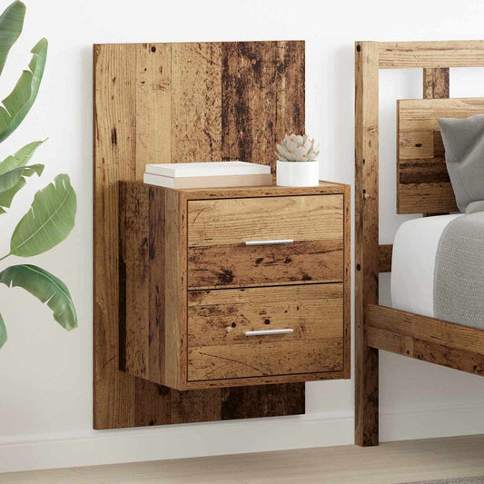 Wall-mounted Bedside Cabinet 2 pcs Old Wood 48.5 x 32.5 x 80 cm