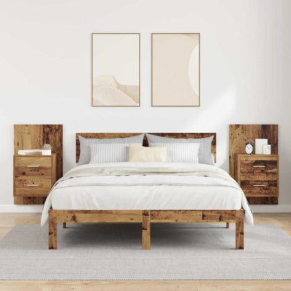 Wall-mounted Bedside Cabinet 2 pcs Old Wood 48.5 x 32.5 x 80 cm