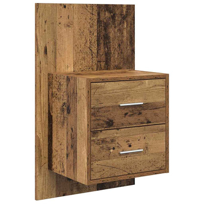 Wall-mounted Bedside Cabinet 2 pcs Old Wood 48.5 x 32.5 x 80 cm