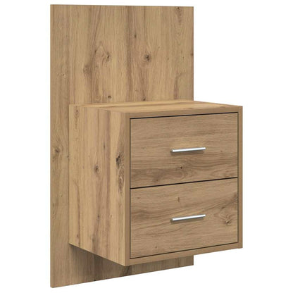 Wall-mounted Bedside Cabinet with Drawer 2 pcs Artisan Oak