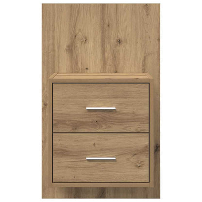 Wall-mounted Bedside Cabinet with Drawer 2 pcs Artisan Oak