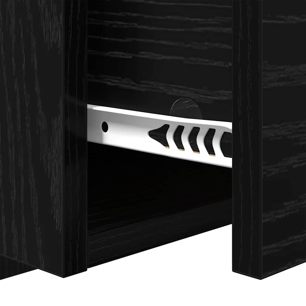 Bed Cabinet 2 pcs Black oak 48.5 x 32.5 x 80 cm Engineered wood