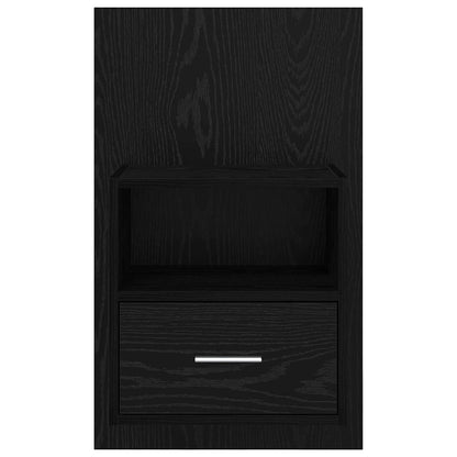 Bed Cabinet 2 pcs Black oak 48.5 x 32.5 x 80 cm Engineered wood