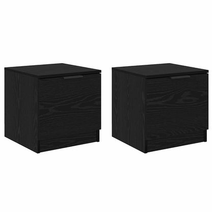 Bed Cabinet 2 pcs Black oak 40 x 39 x 40 cm Engineered wood