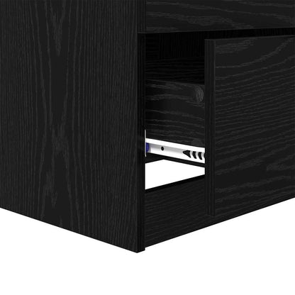 Bedside Cabinet 2 pcs Black oak 45 x 39 x 50 cm Engineered wood