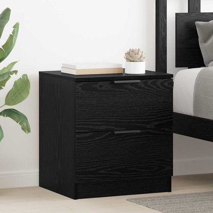 Bedside Cabinet 2 pcs Black oak 45 x 39 x 50 cm Engineered wood