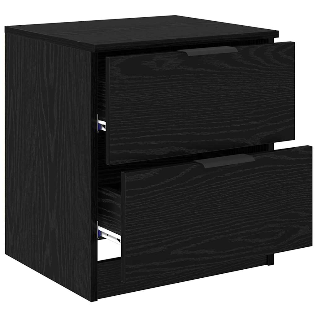 Bedside Cabinet 2 pcs Black oak 45 x 39 x 50 cm Engineered wood