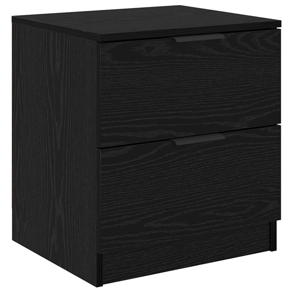 Bedside Cabinet 2 pcs Black oak 45 x 39 x 50 cm Engineered wood