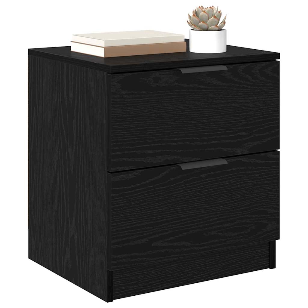Bedside Cabinet 2 pcs Black oak 45 x 39 x 50 cm Engineered wood