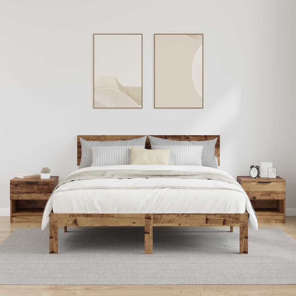 Bed Cabinet 2 pcs Old wood 40 x 39 x 40 cm Engineered wood
