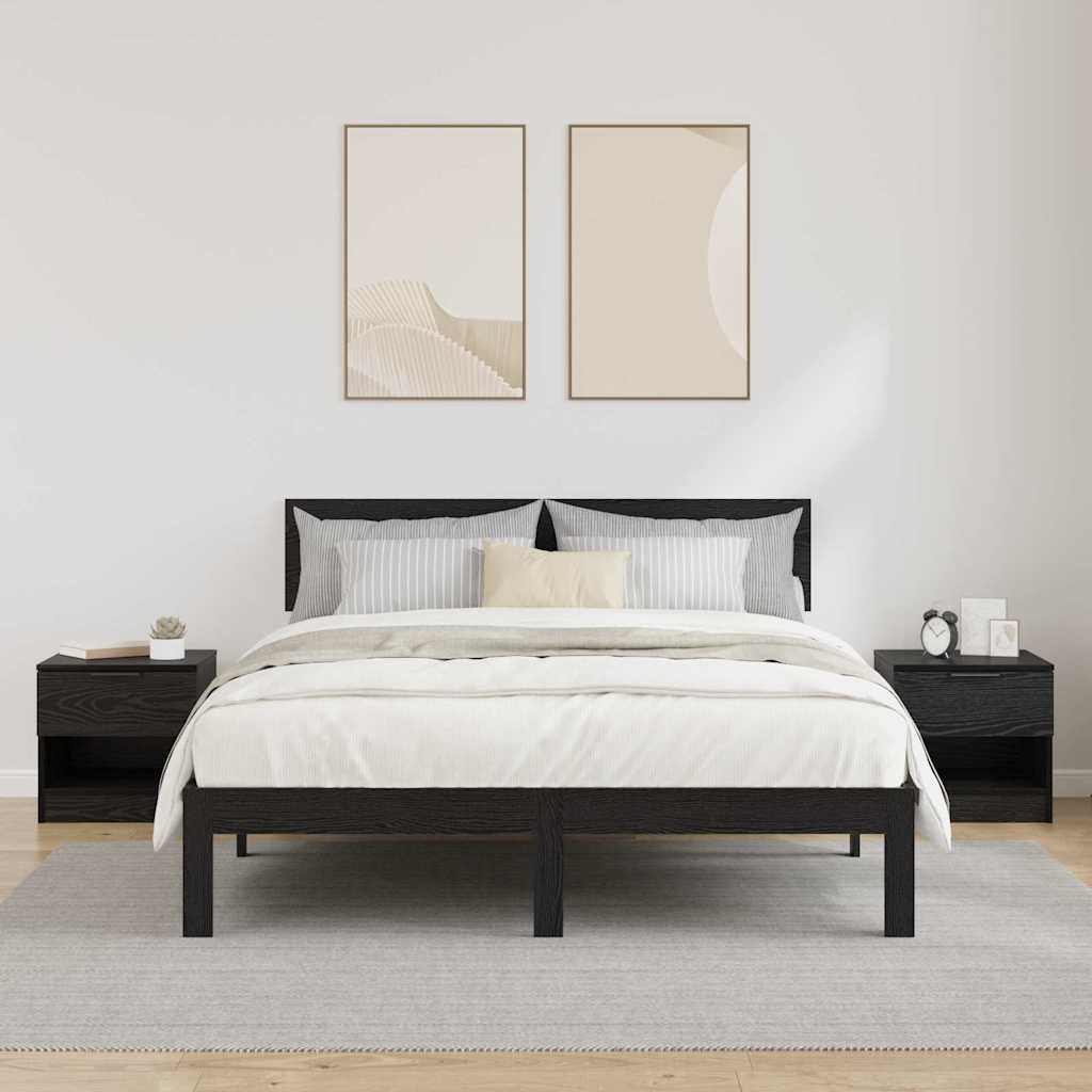 Bed Cabinet 2 pcs Black oak 40 x 39 x 40 cm Engineered wood