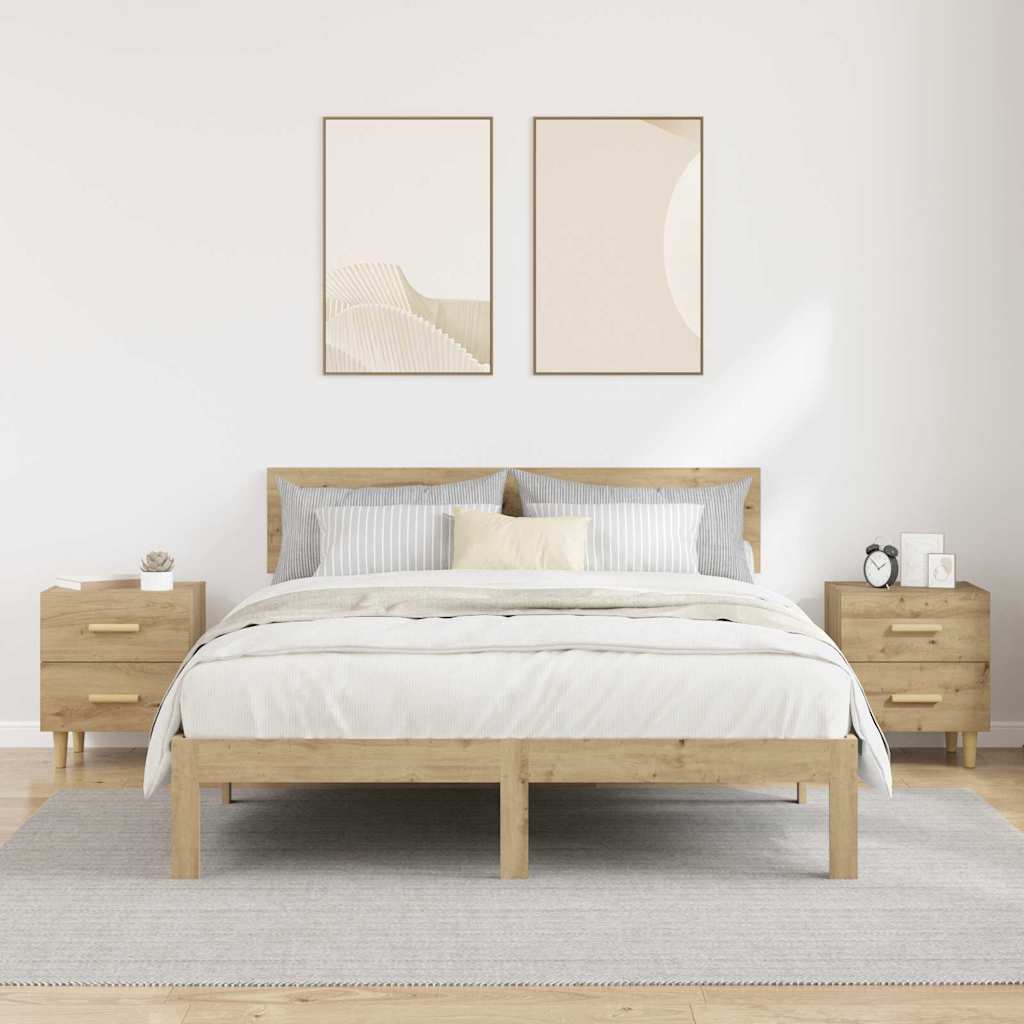 Bed Cabinet 2 pcs Artisan oak 40 x 35 x 47.5 cm Engineered wood